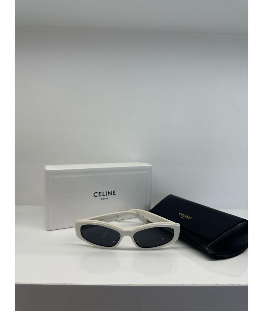 CELINE Белые пластиковые солнцезащитные очки, фото 4