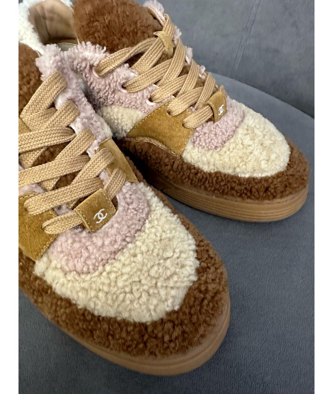CHANEL Коричневые кроссовки, фото 5