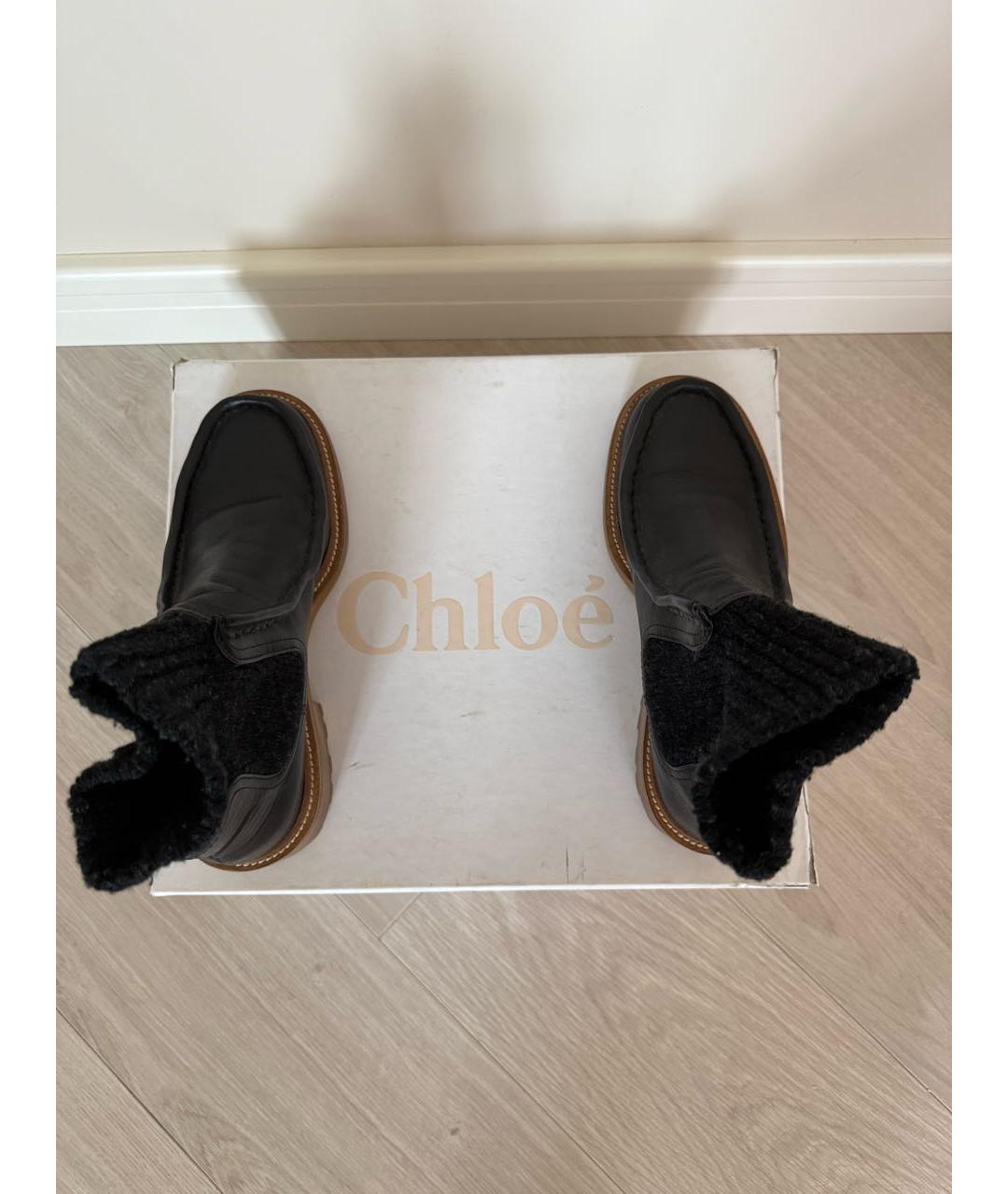 CHLOE Черные кожаные ботинки, фото 3