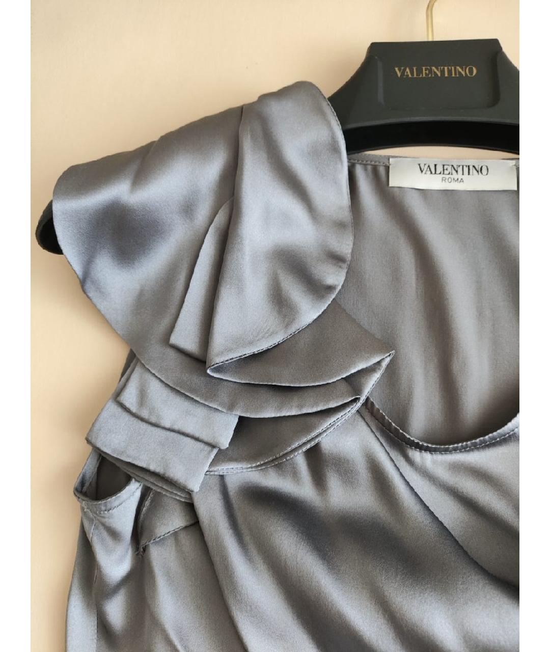 VALENTINO Серая шелковая блузы, фото 4