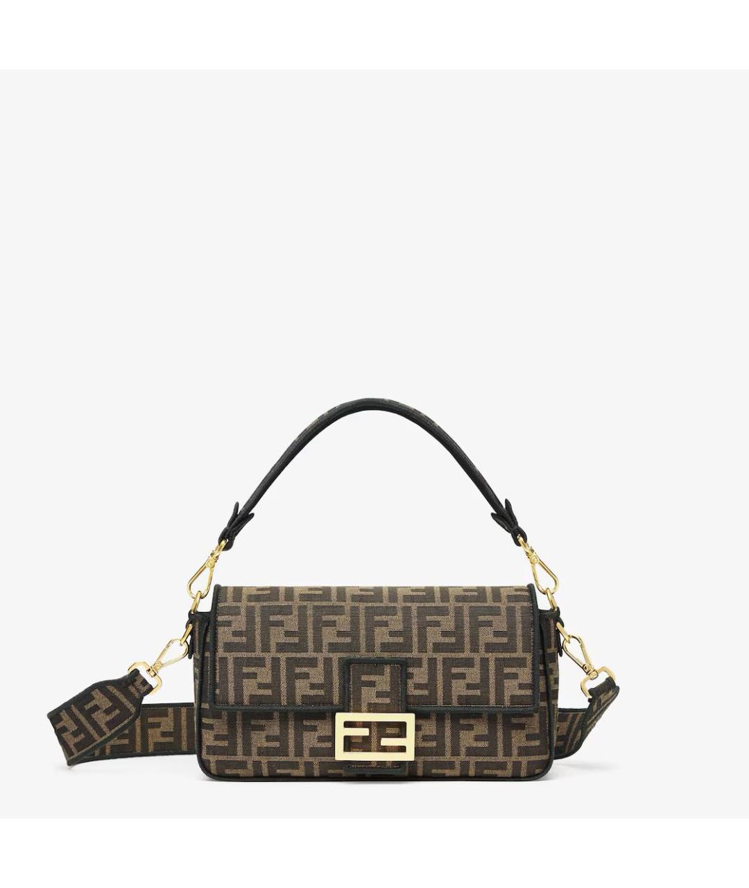 FENDI Коричневая тканевая сумка через плечо, фото 6