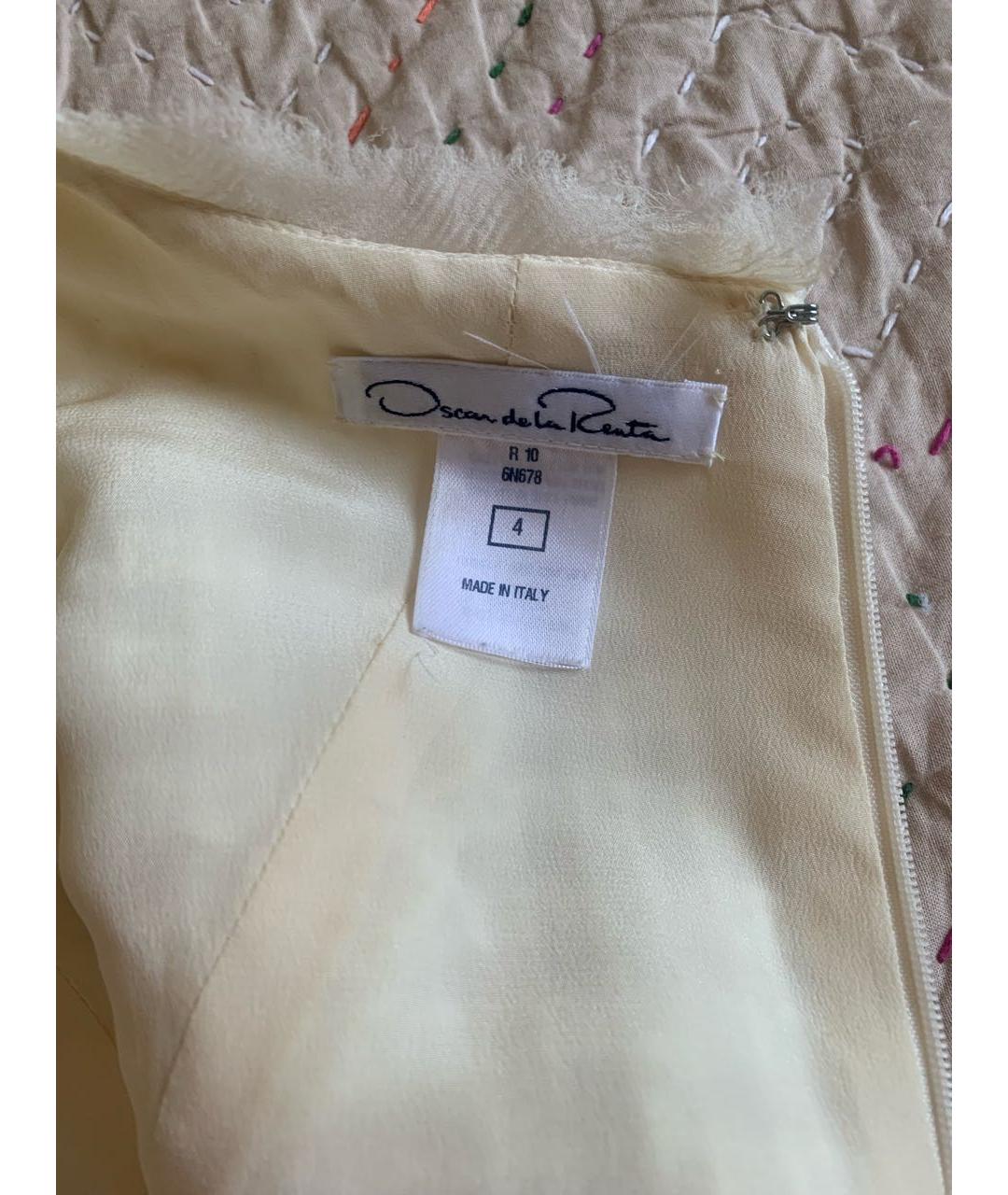 OSCAR DE LA RENTA Белое хлопковое коктейльное платье, фото 4