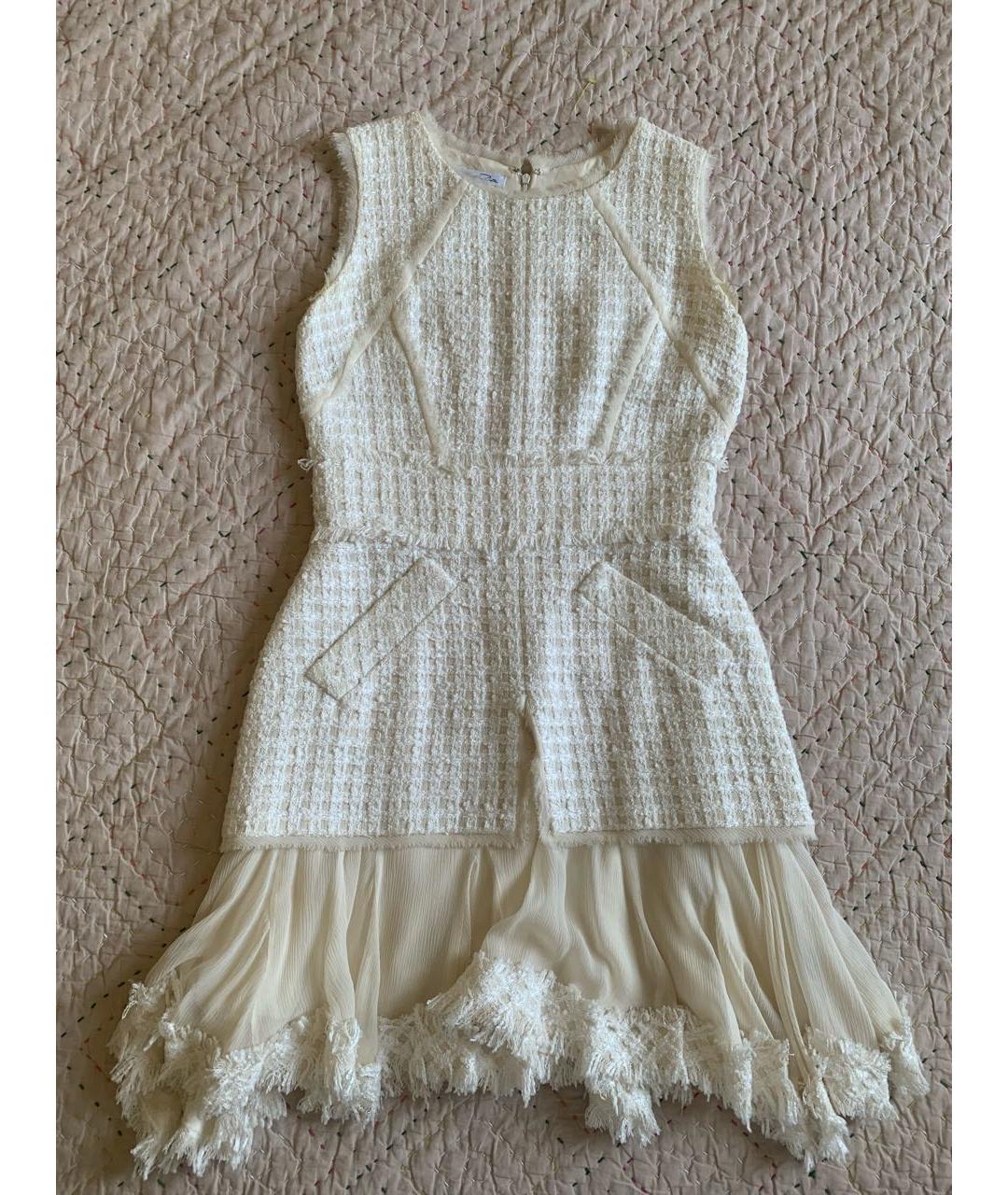 OSCAR DE LA RENTA Белое хлопковое коктейльное платье, фото 9