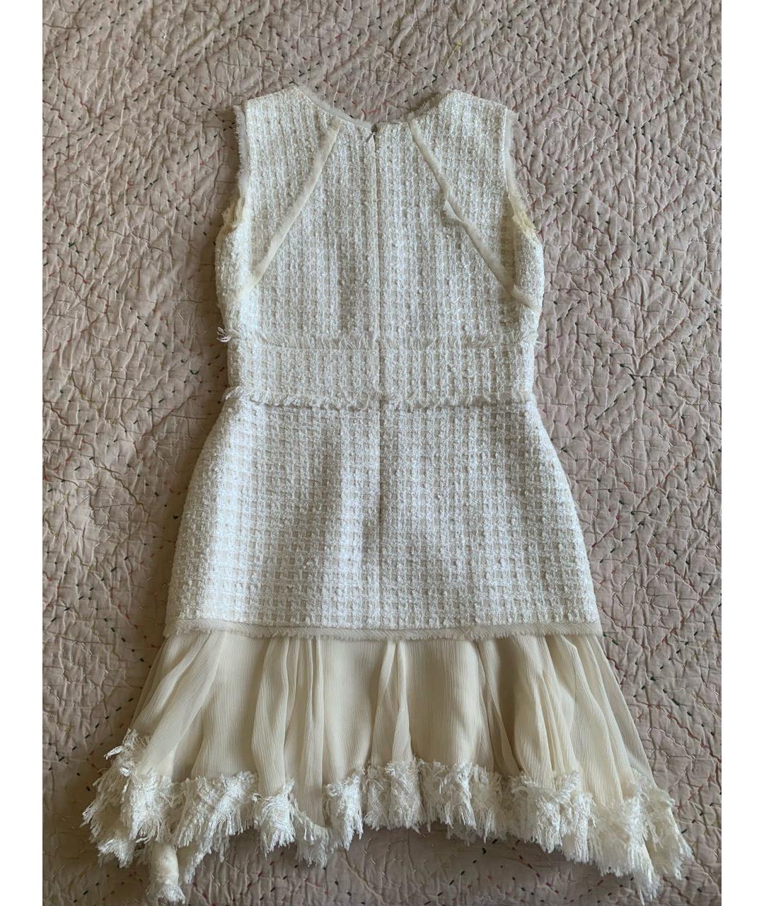 OSCAR DE LA RENTA Белое хлопковое коктейльное платье, фото 3