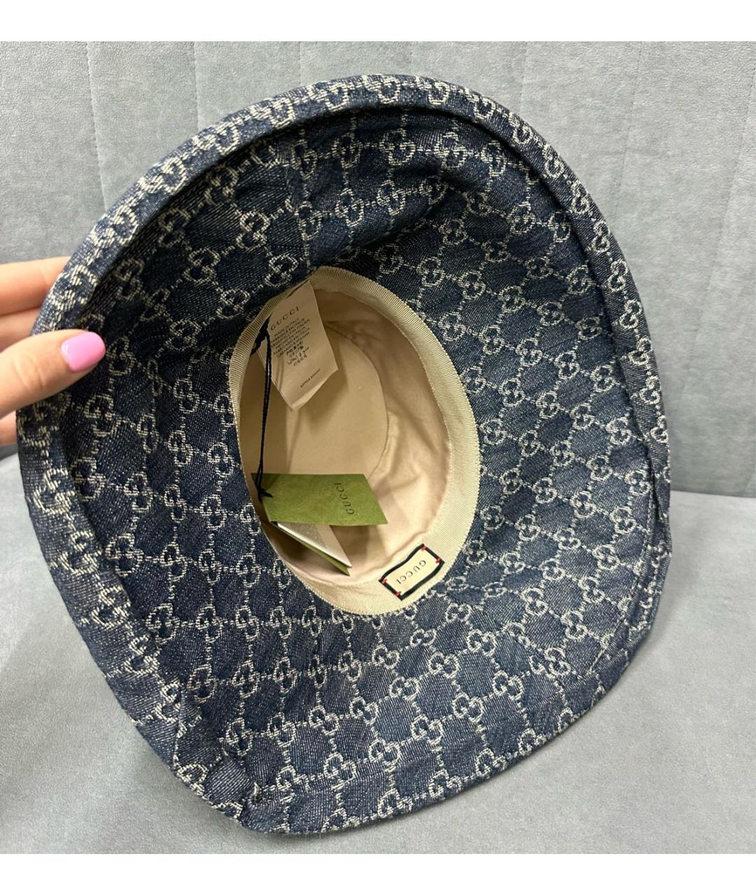 GUCCI Синяя хлопковая панама, фото 4
