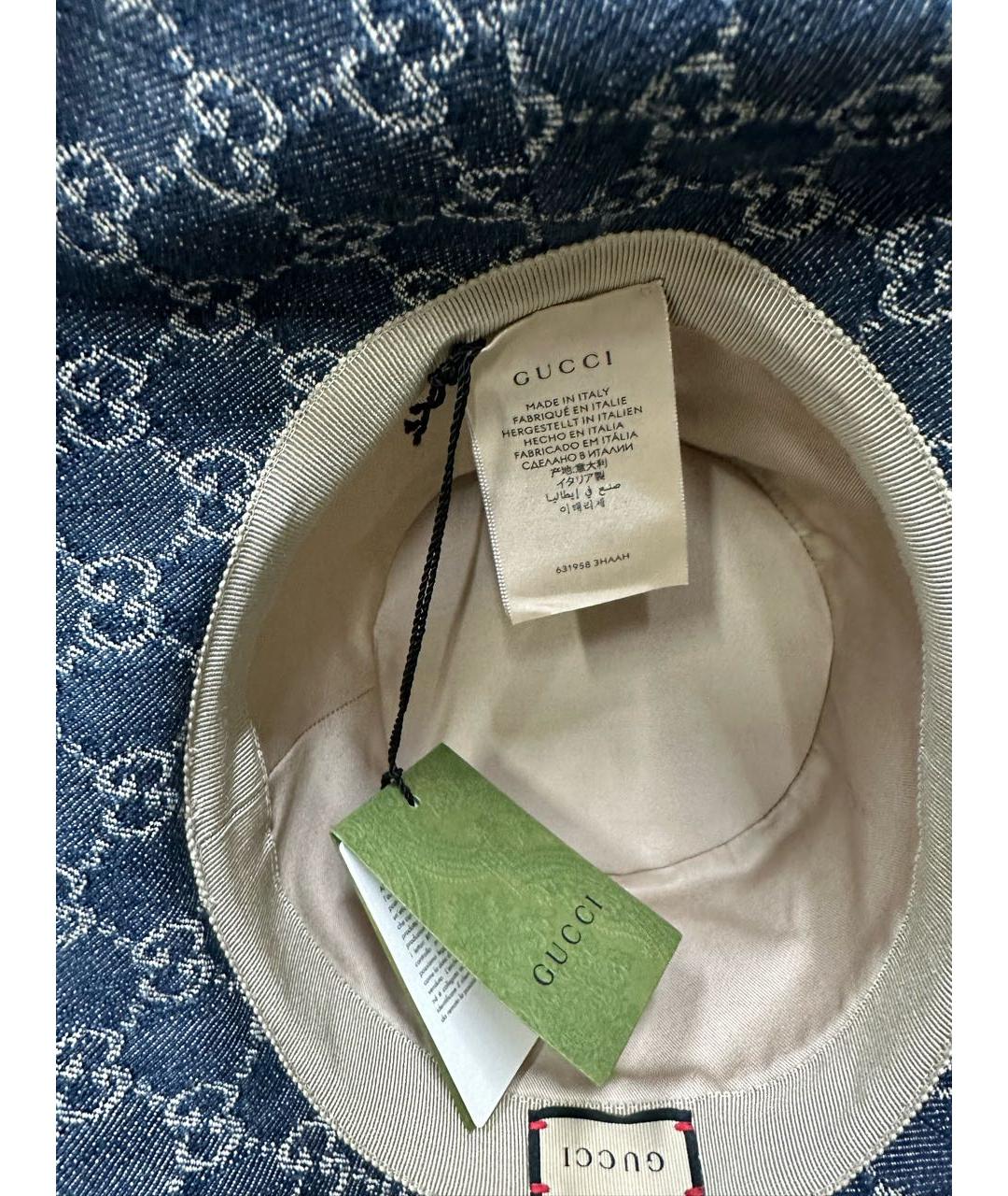 GUCCI Синяя хлопковая панама, фото 3