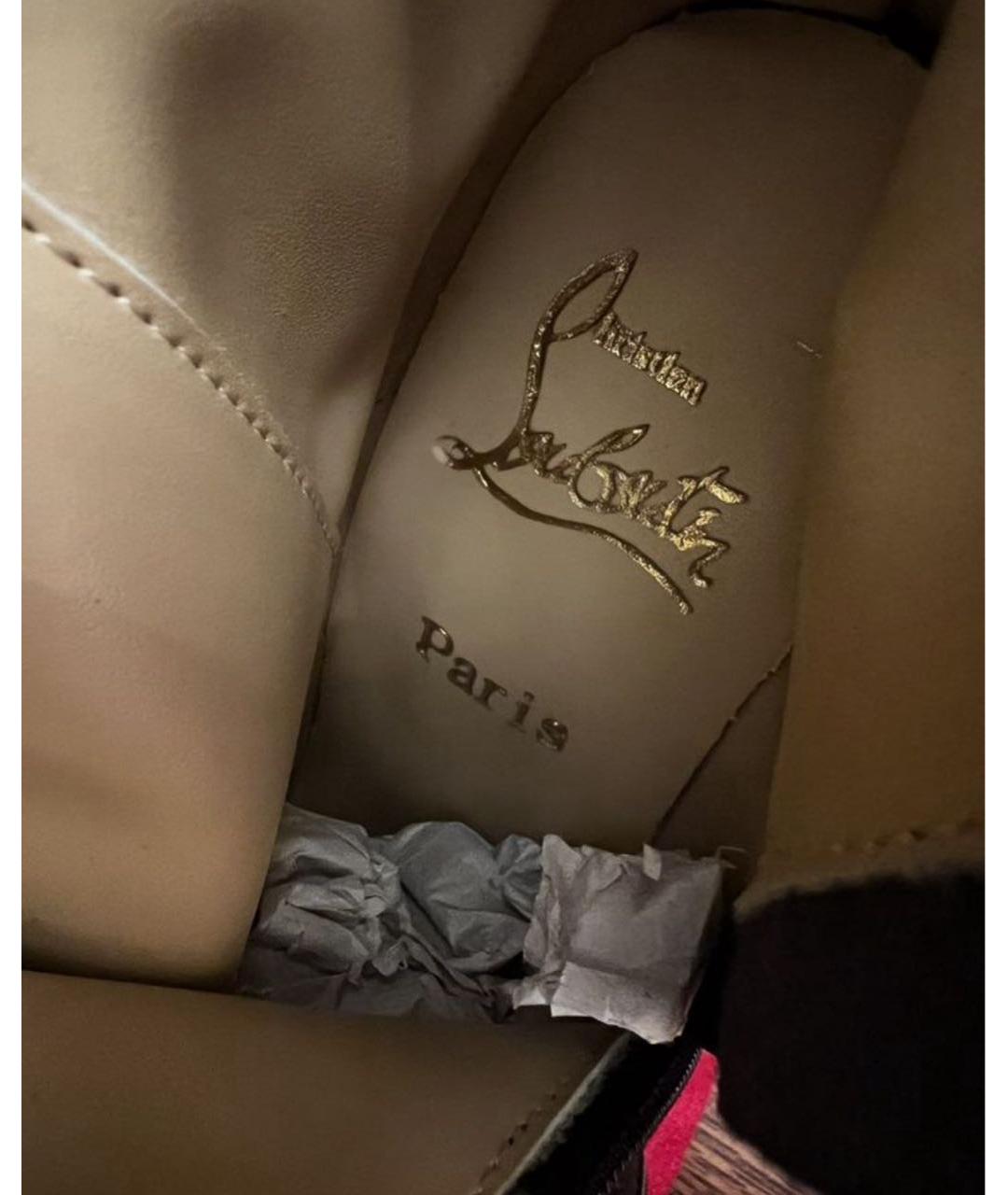 CHRISTIAN LOUBOUTIN Черные кожаные ботильоны, фото 5