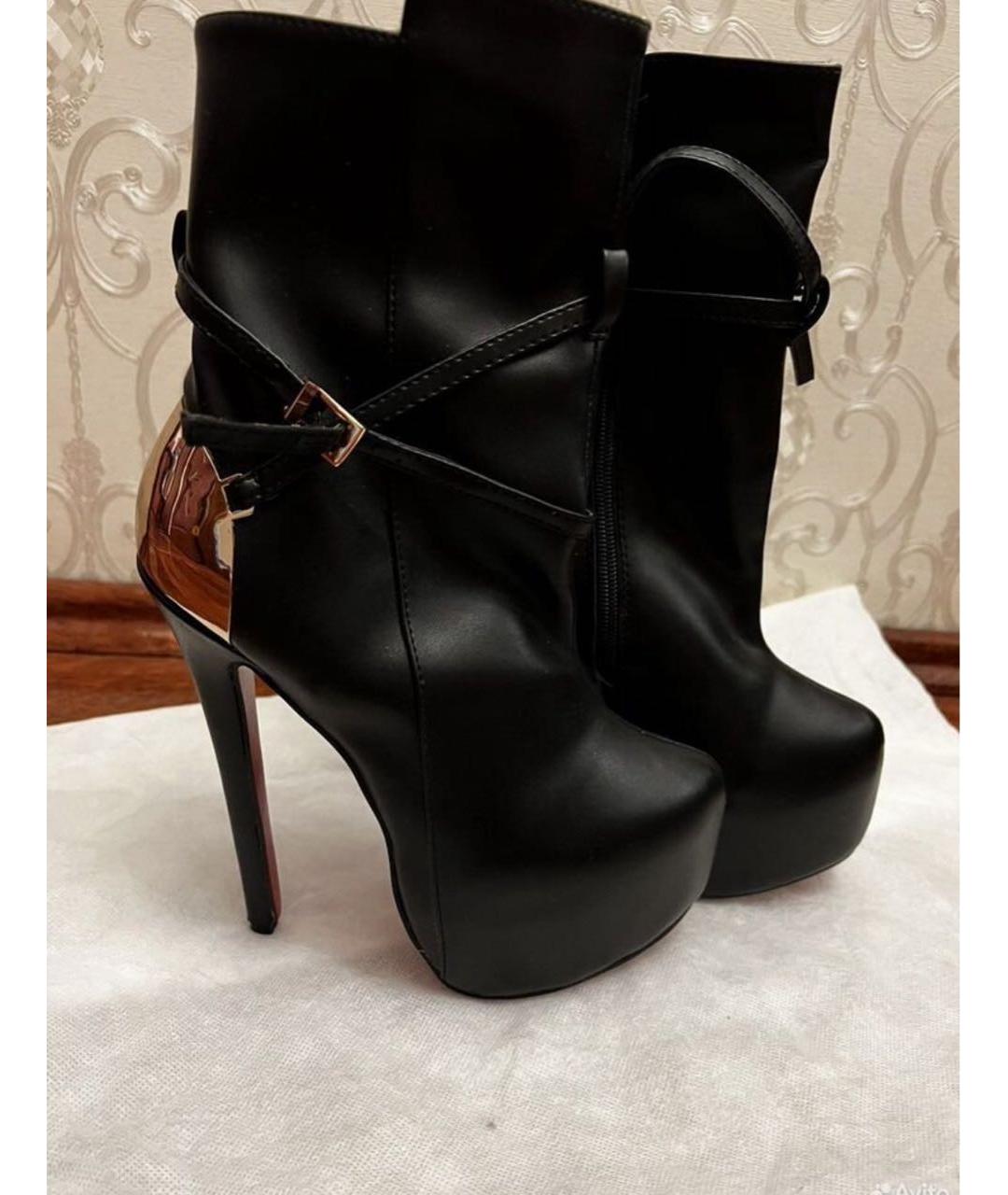 CHRISTIAN LOUBOUTIN Черные кожаные ботильоны, фото 7