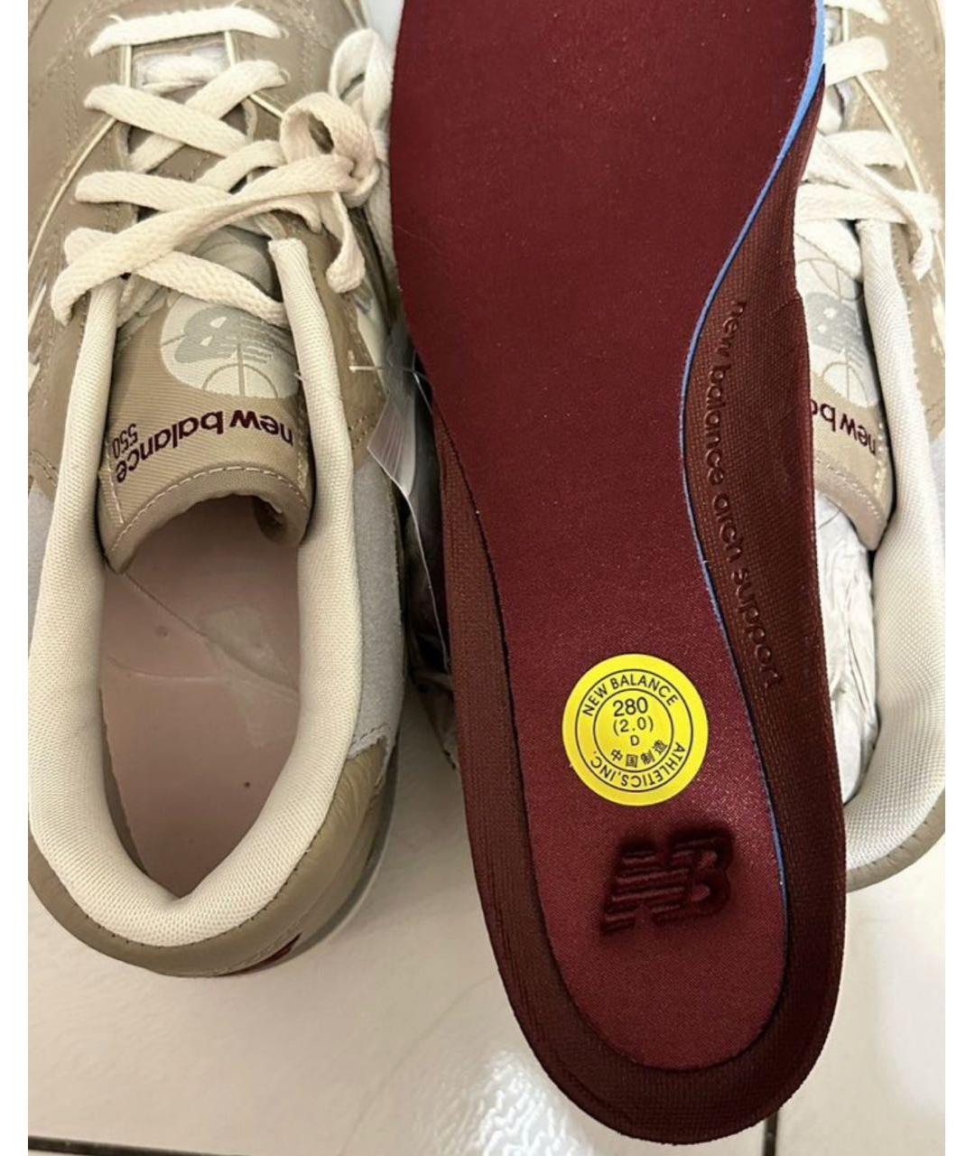 NEW BALANCE Коричневые кожаные низкие кроссовки / кеды, фото 7