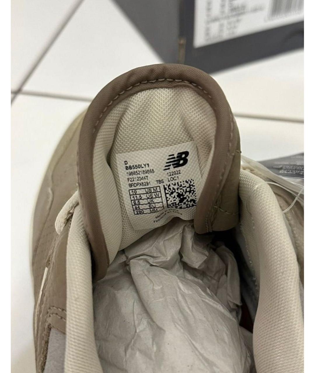 NEW BALANCE Коричневые кожаные низкие кроссовки / кеды, фото 6