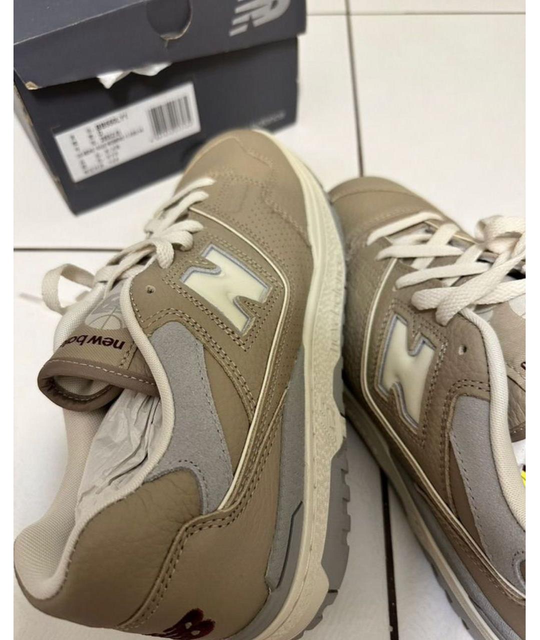 NEW BALANCE Коричневые кожаные низкие кроссовки / кеды, фото 5