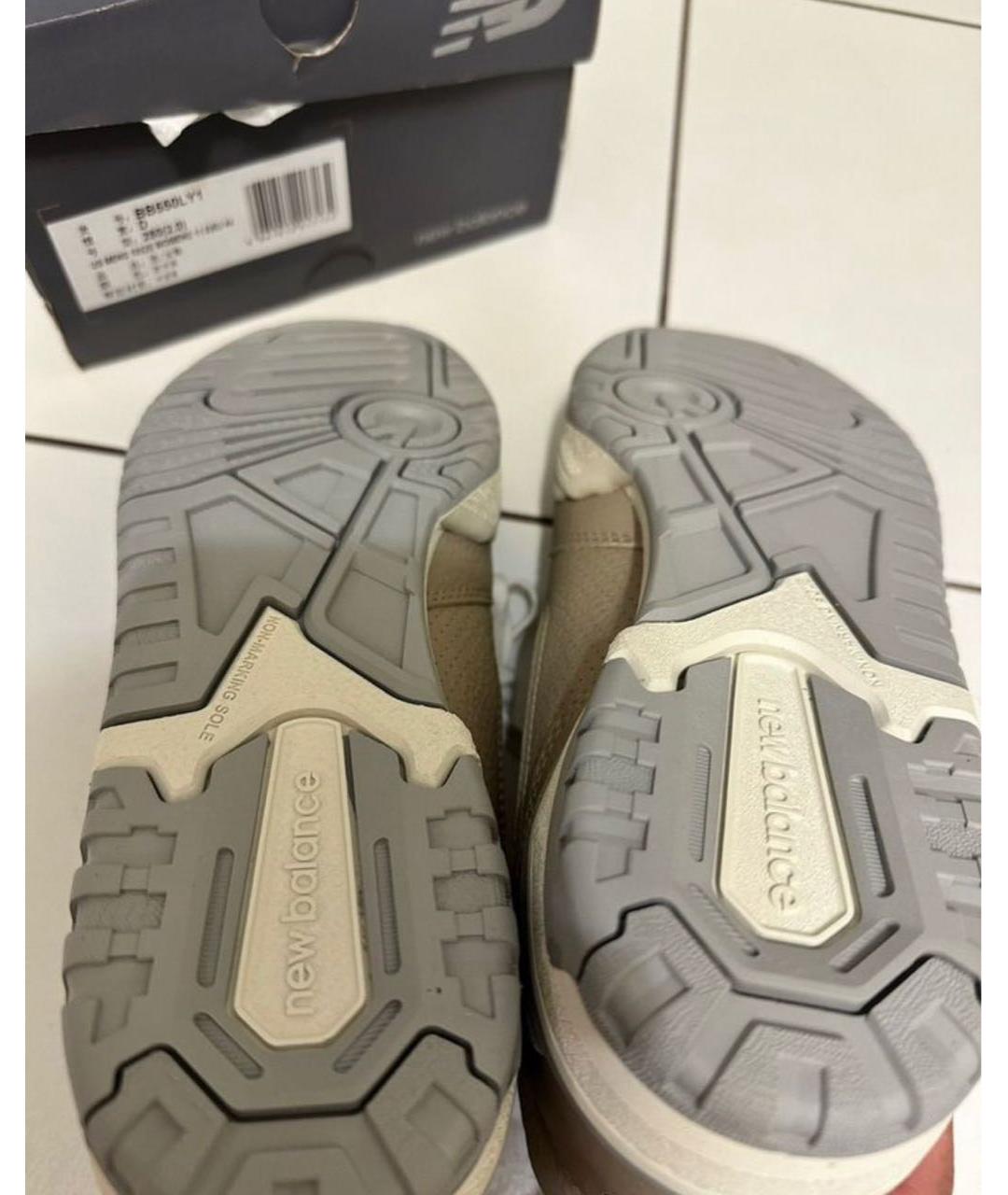 NEW BALANCE Коричневые кожаные низкие кроссовки / кеды, фото 4