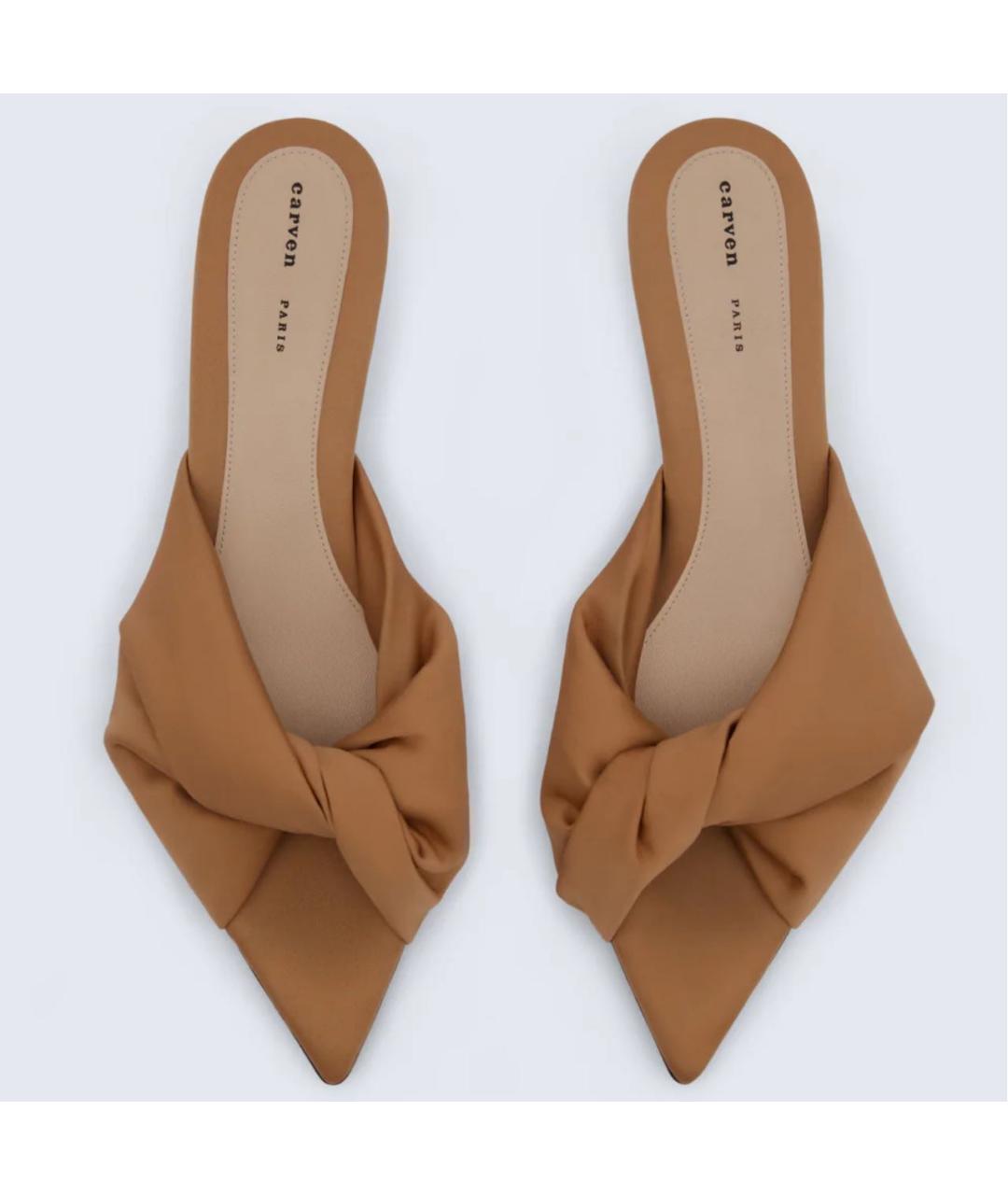 Carven Бежевые текстильные мюли, фото 3