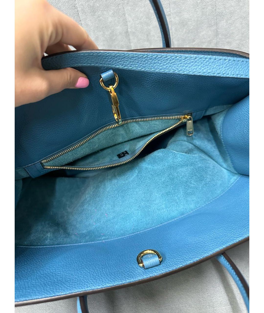 GUCCI Синяя кожаная сумка тоут, фото 3