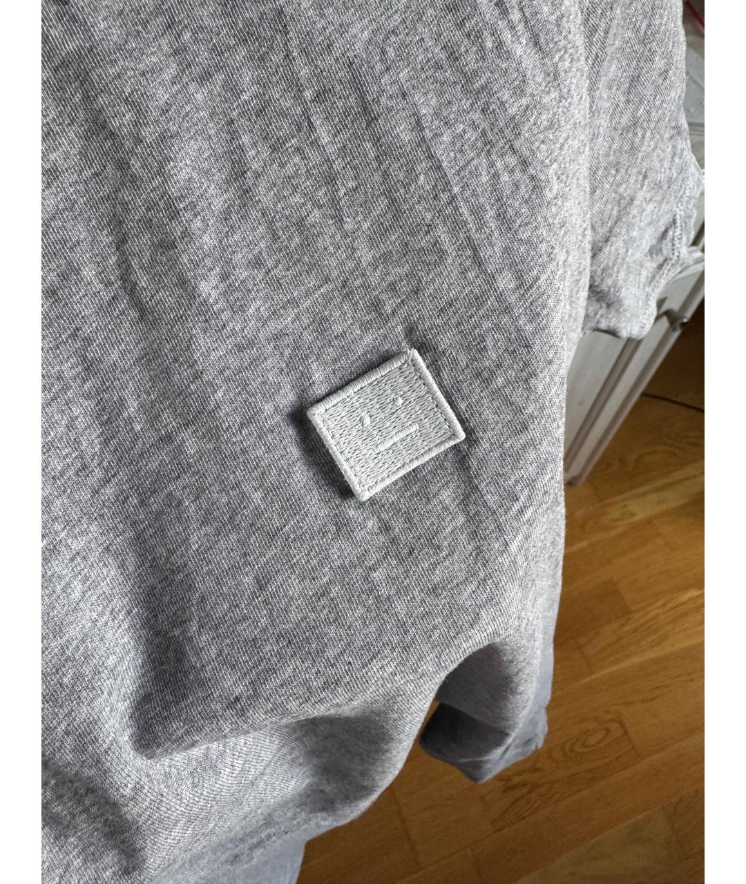 ACNE STUDIOS Серая хлопковая футболка, фото 5