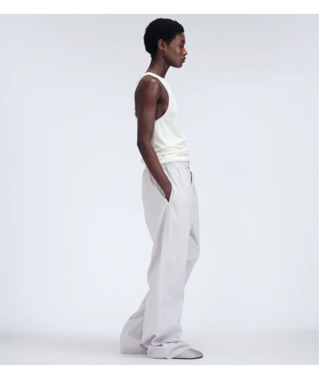 Carven Белые хлопковые брюки широкие, фото 3