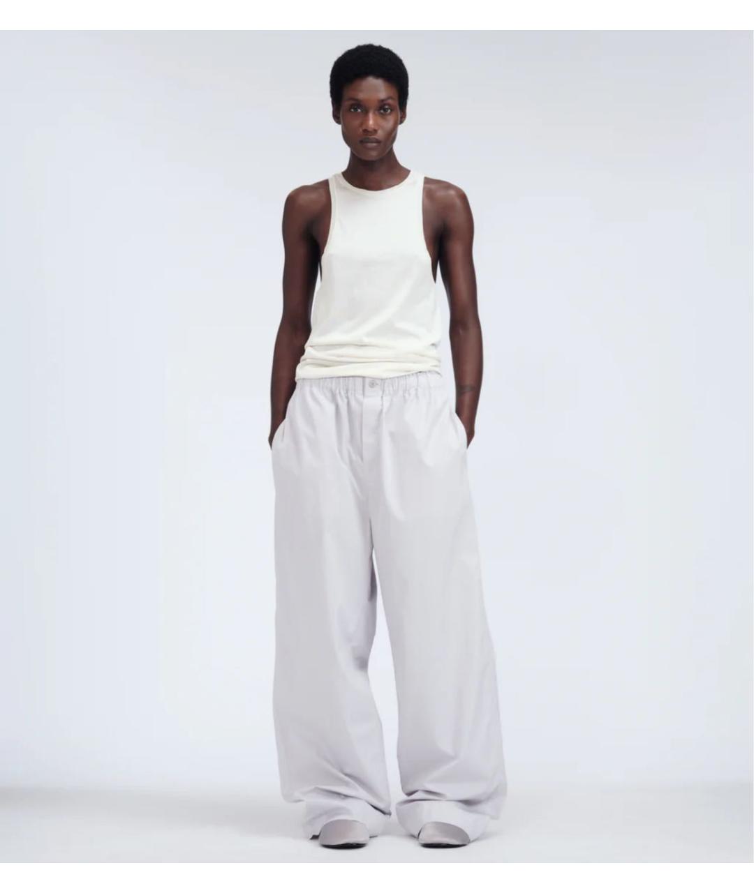 Carven Белые хлопковые брюки широкие, фото 2
