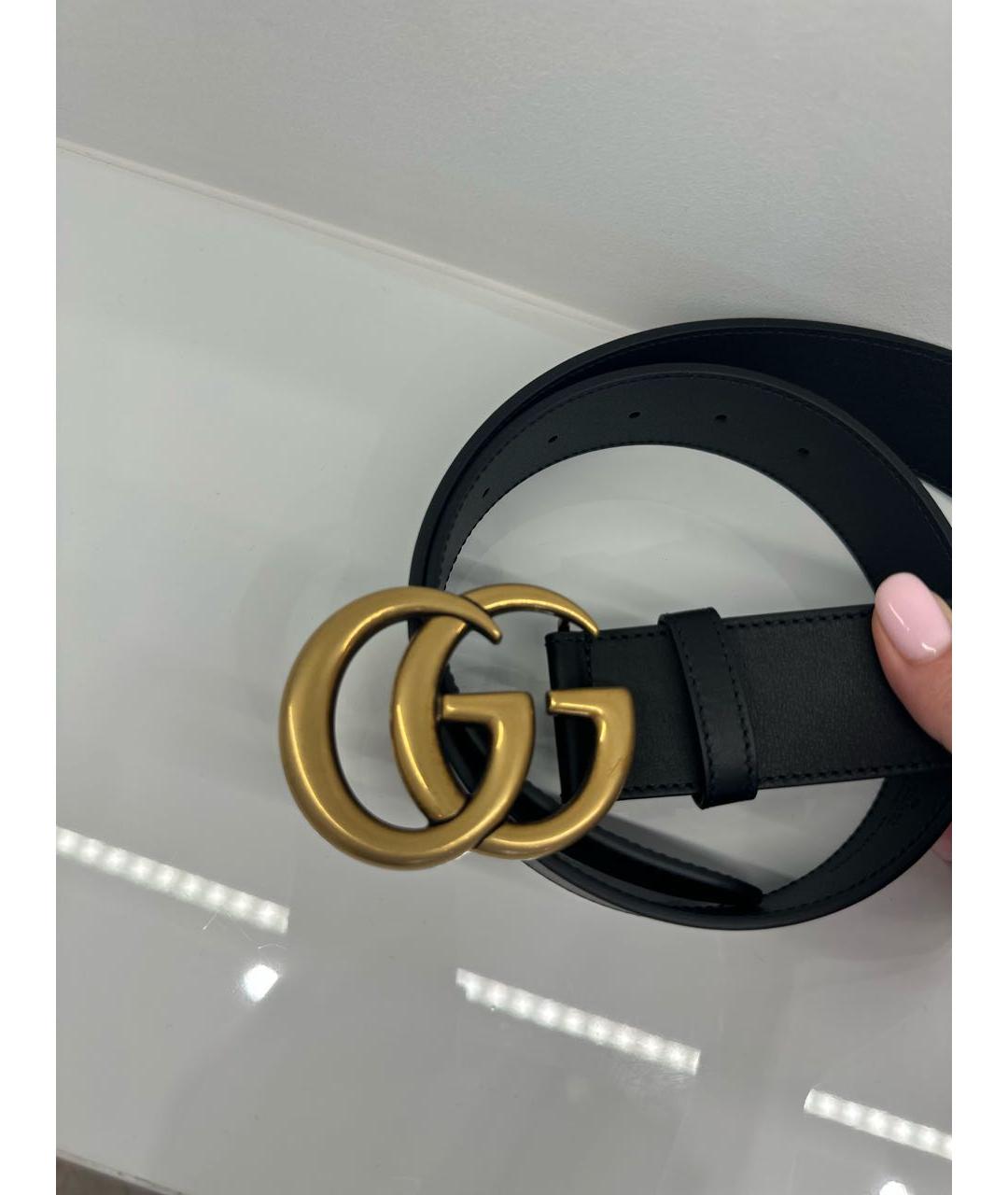 GUCCI Черный кожаный ремень, фото 2