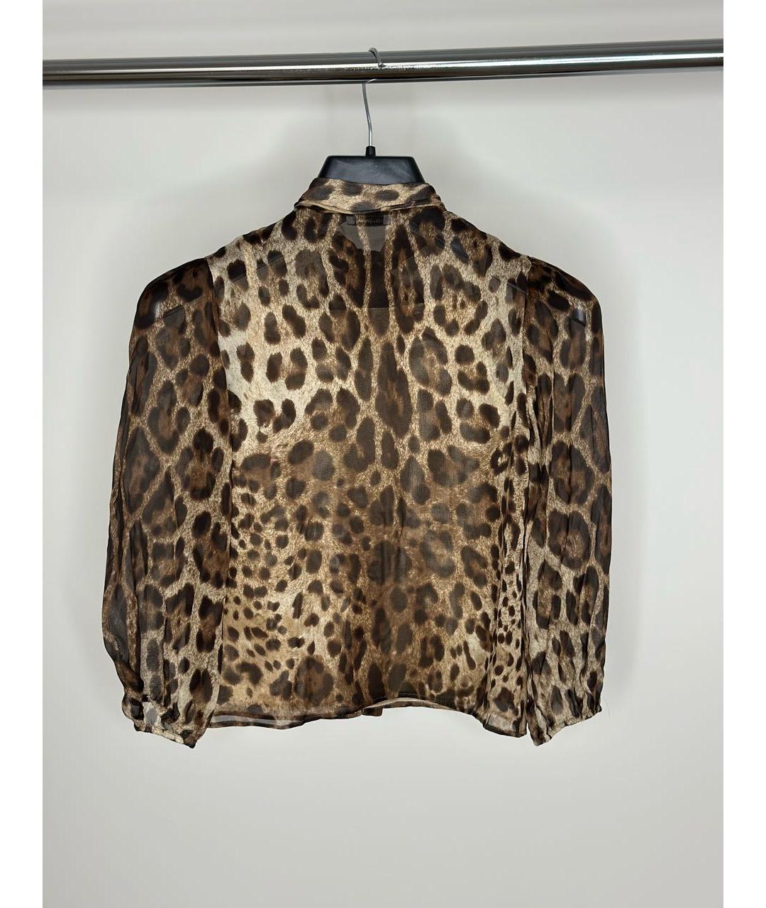 DOLCE&GABBANA Коричневая шелковая рубашка/блузка, фото 2