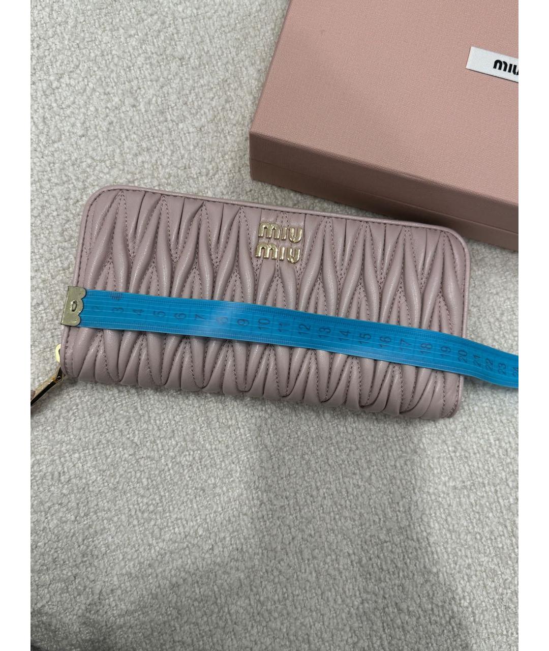 MIU MIU Бежевый кожаный кошелек, фото 8