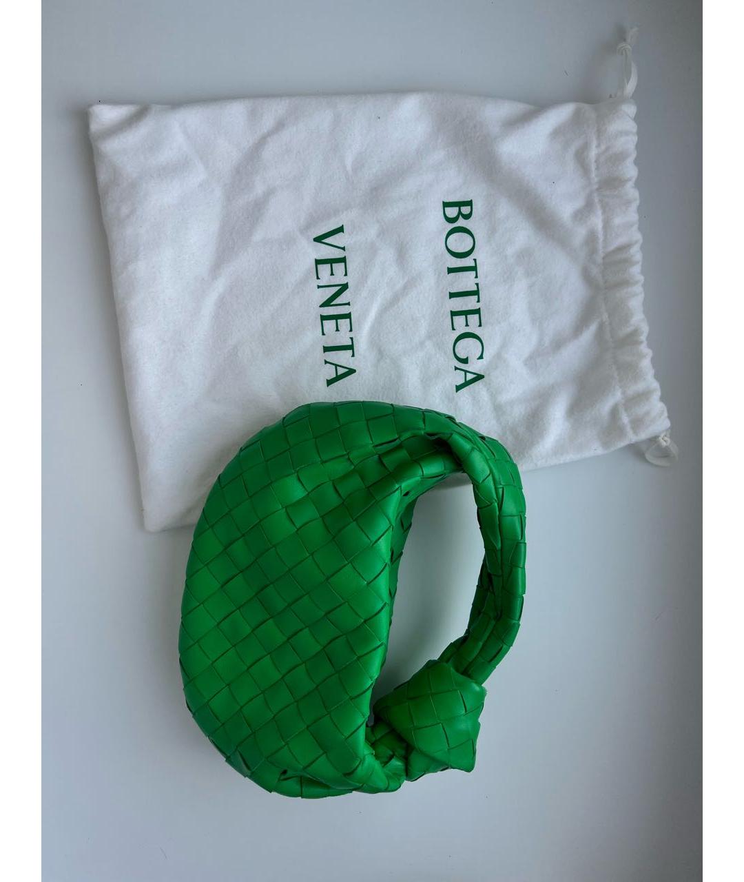 BOTTEGA VENETA Зеленая кожаная сумка с короткими ручками, фото 4