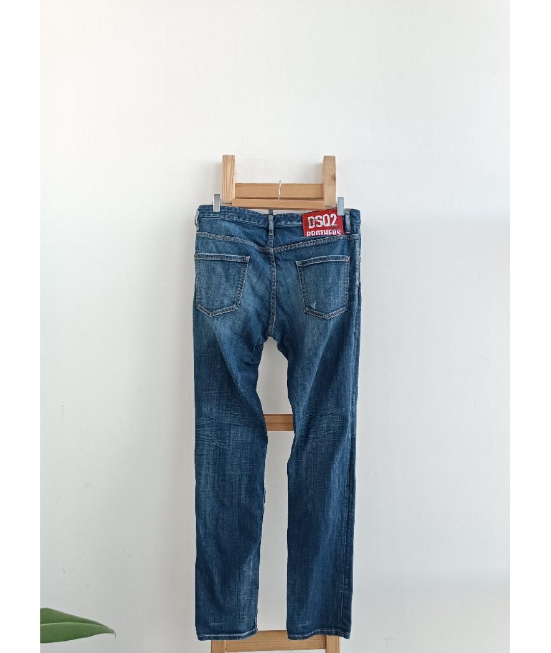 DSQUARED2 Голубые хлопко-эластановые джинсы скинни, фото 2