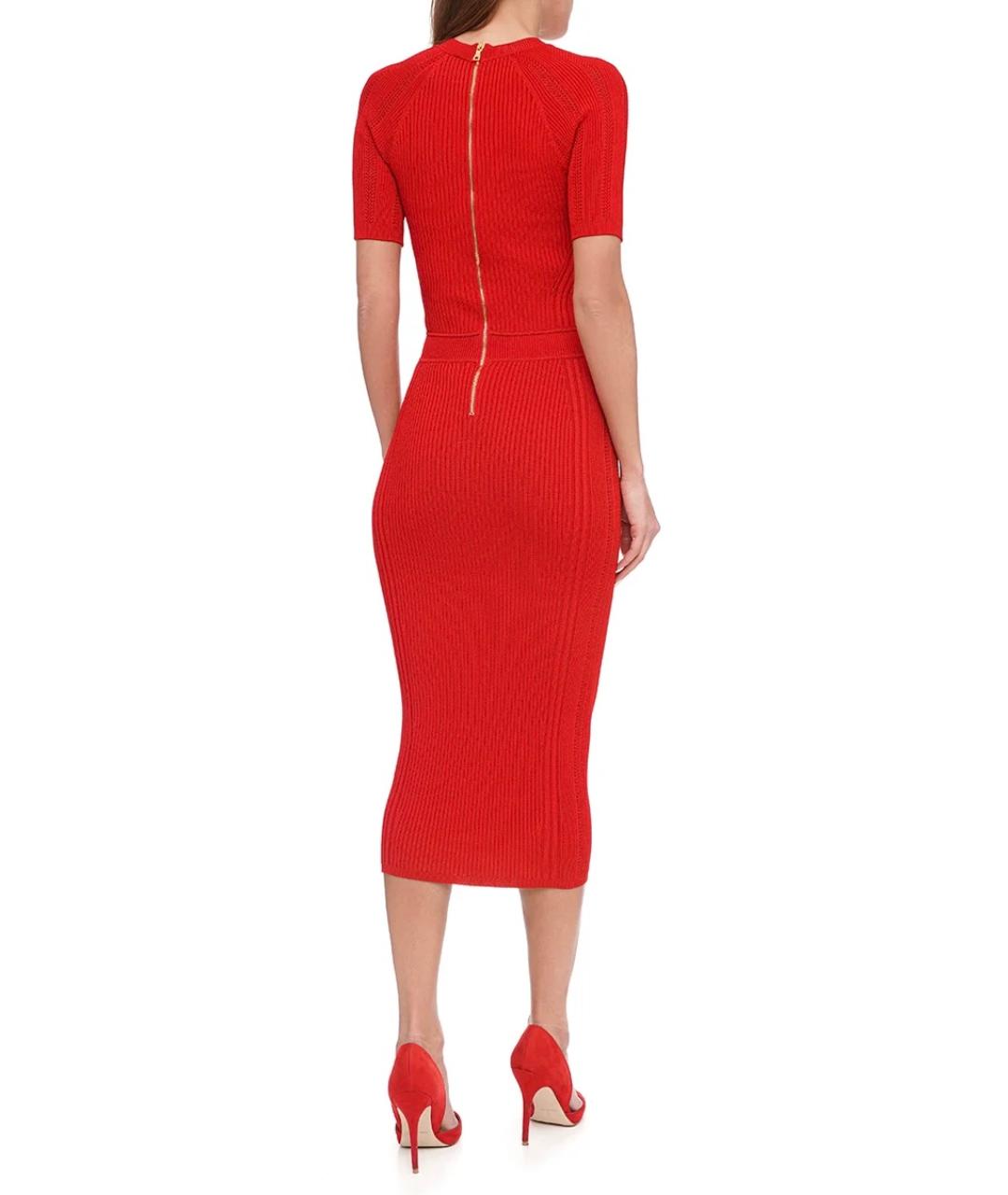 BALMAIN Красное коктейльное платье, фото 8