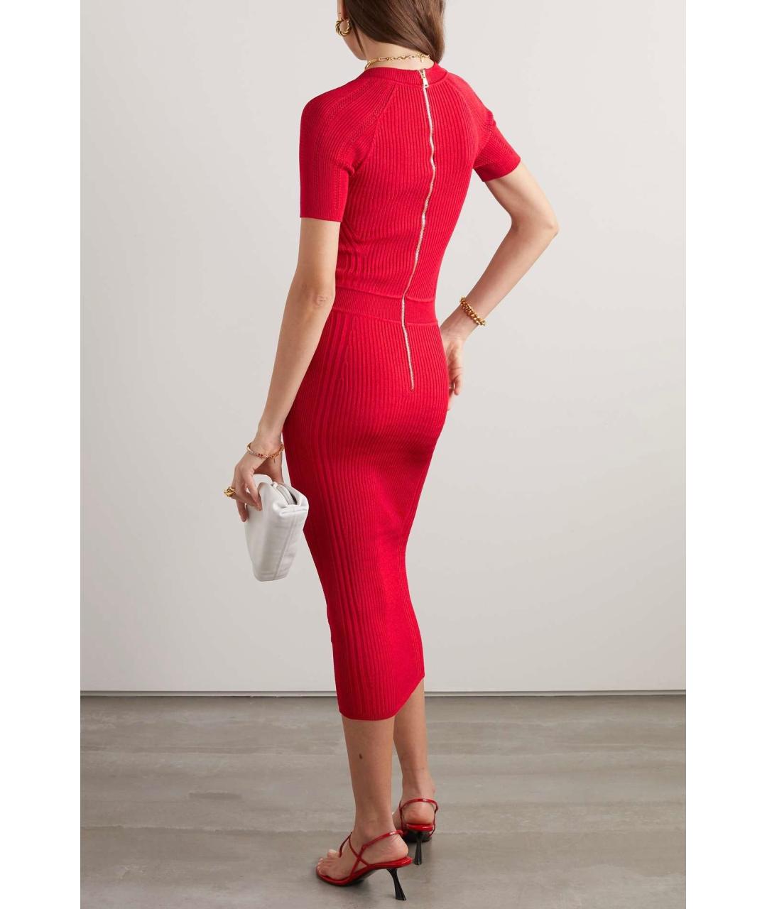 BALMAIN Красное коктейльное платье, фото 6