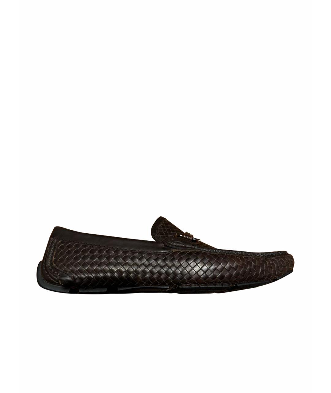 FERRAGAMO Коричневые кожаные мокасины, фото 1