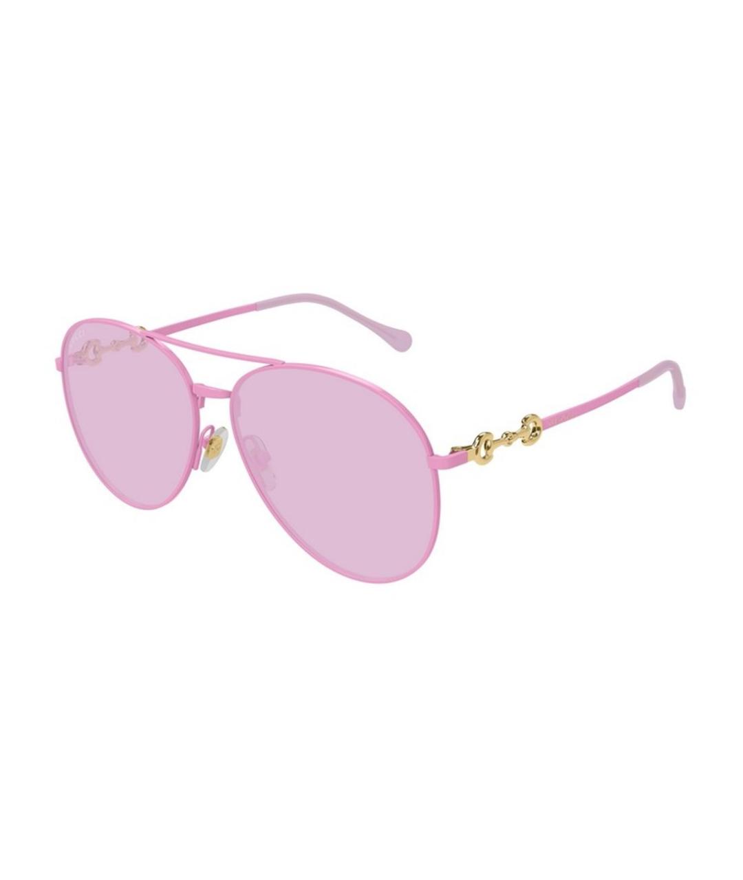 GUCCI Розовые металлические солнцезащитные очки, фото 2