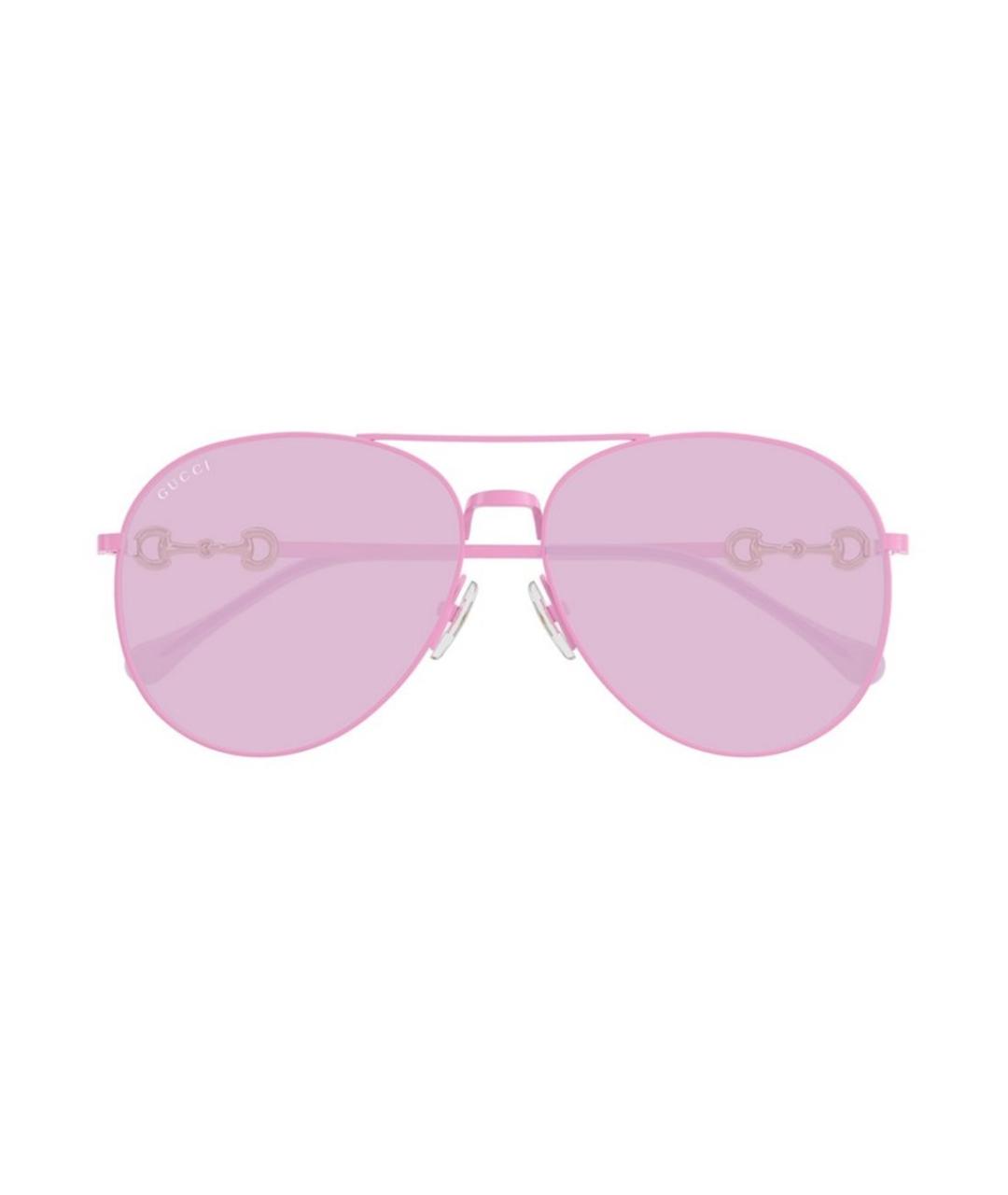 GUCCI Розовые металлические солнцезащитные очки, фото 4