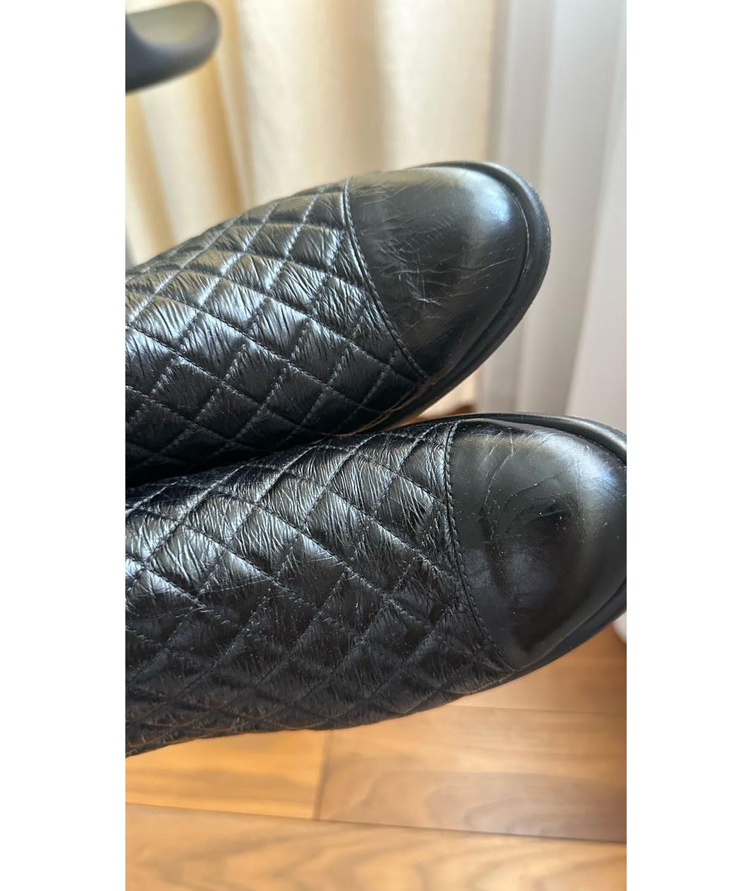CHANEL Черные кожаные полусапоги, фото 8