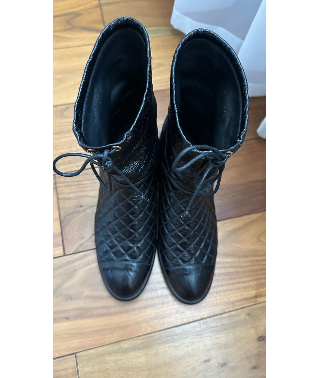 CHANEL Черные кожаные полусапоги, фото 7