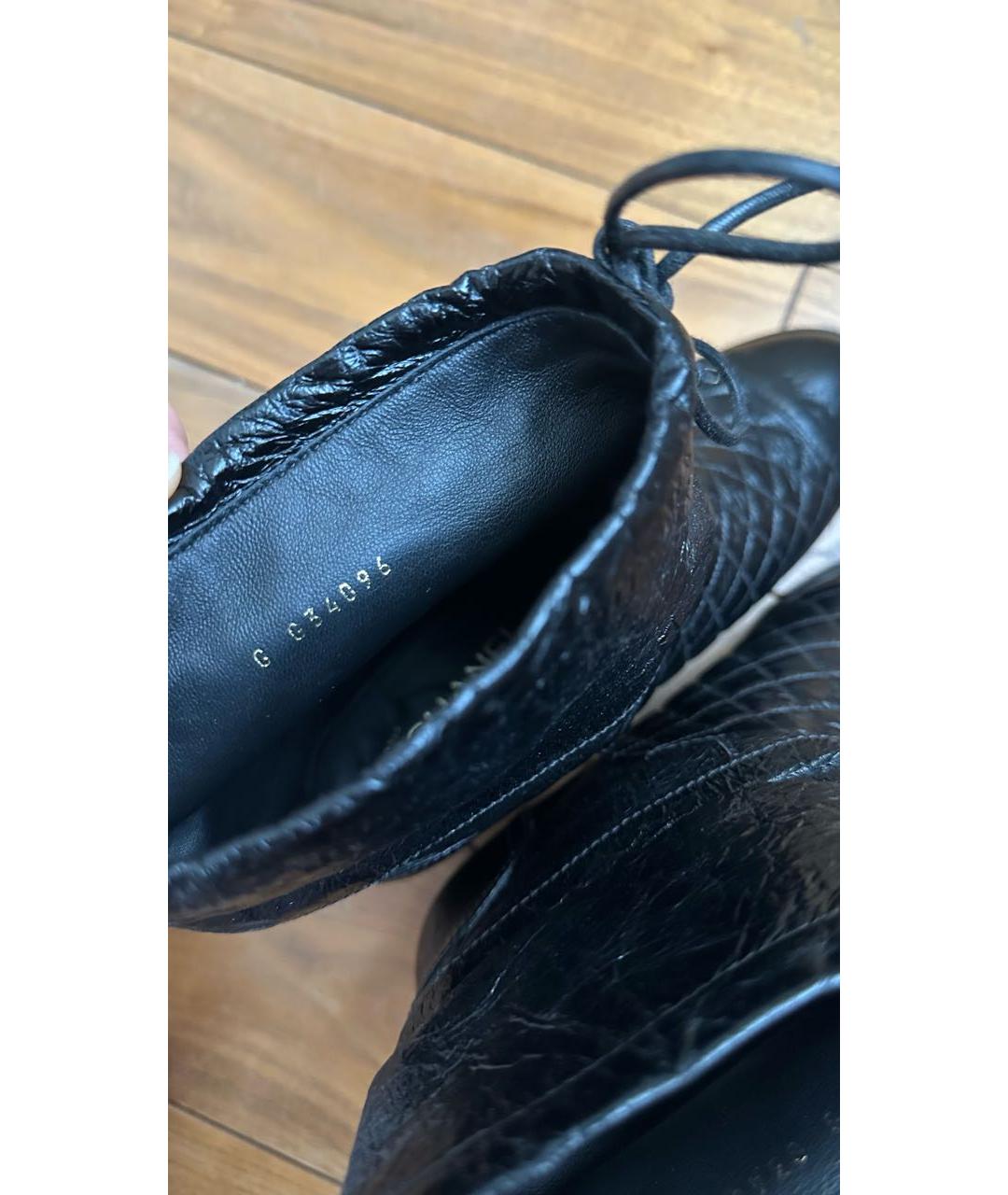 CHANEL Черные кожаные полусапоги, фото 5