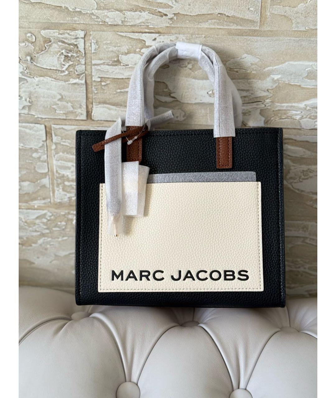 MARC JACOBS Черная кожаная сумка тоут, фото 5