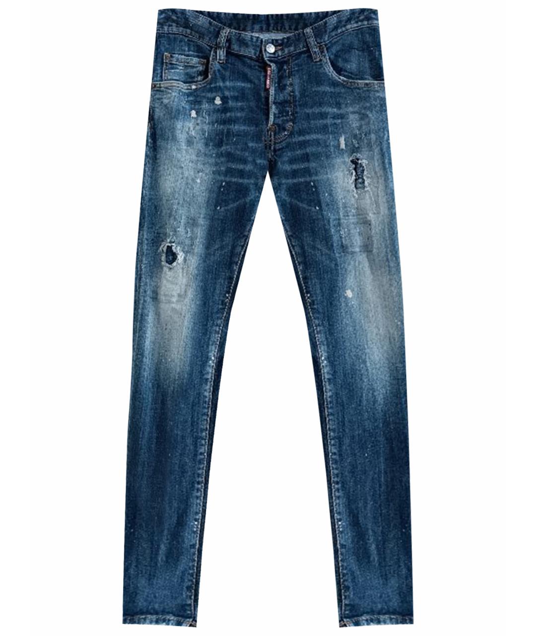 DSQUARED2 Голубые хлопко-эластановые джинсы скинни, фото 1