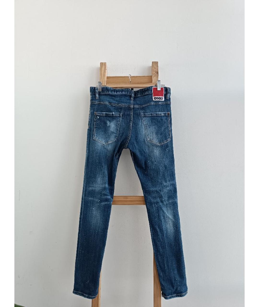 DSQUARED2 Голубые хлопко-эластановые джинсы скинни, фото 2