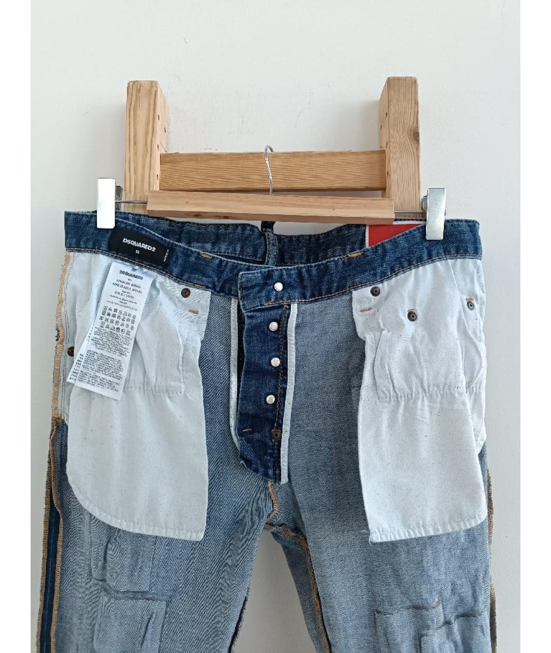 DSQUARED2 Голубые хлопко-эластановые джинсы скинни, фото 3