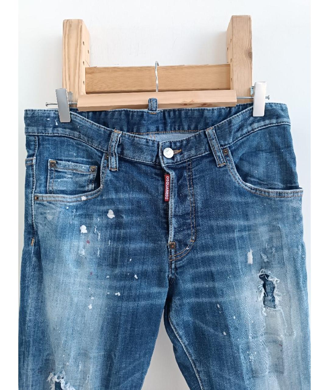 DSQUARED2 Голубые хлопко-эластановые джинсы скинни, фото 4