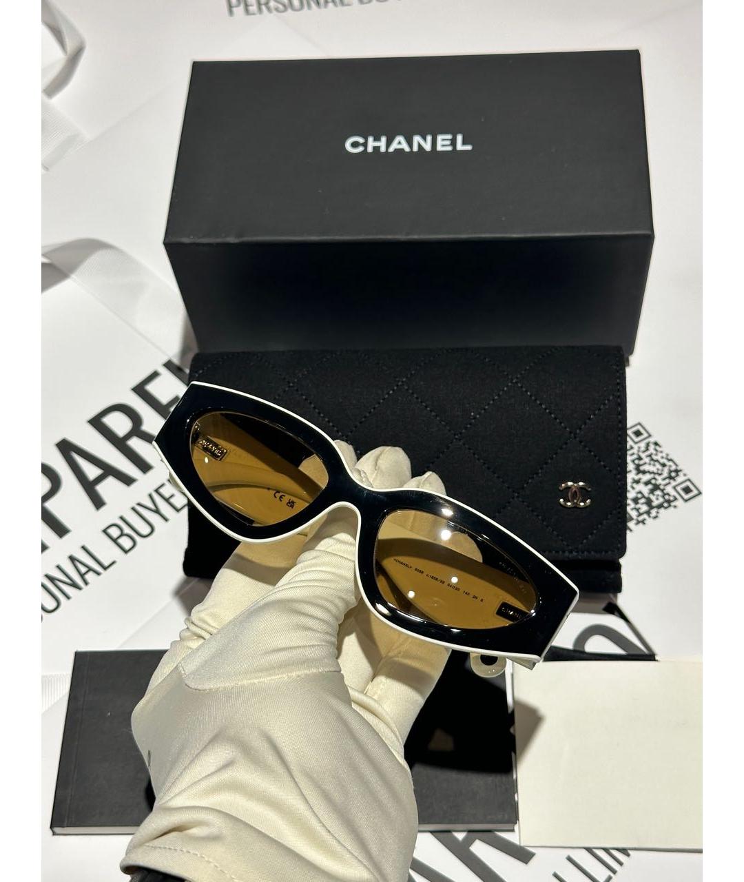CHANEL Черные пластиковые солнцезащитные очки, фото 3