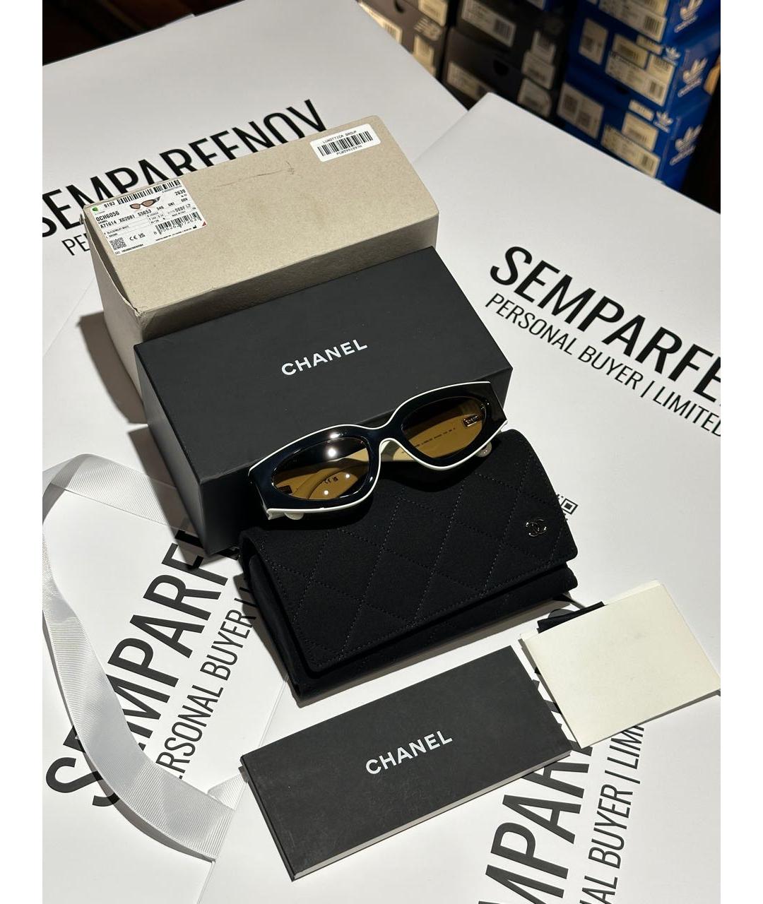 CHANEL Черные пластиковые солнцезащитные очки, фото 4