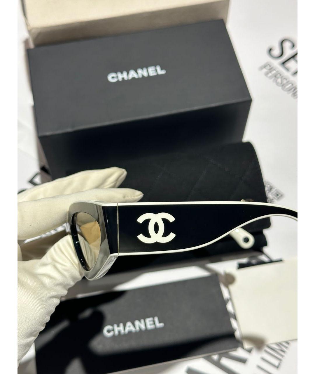 CHANEL Черные пластиковые солнцезащитные очки, фото 5