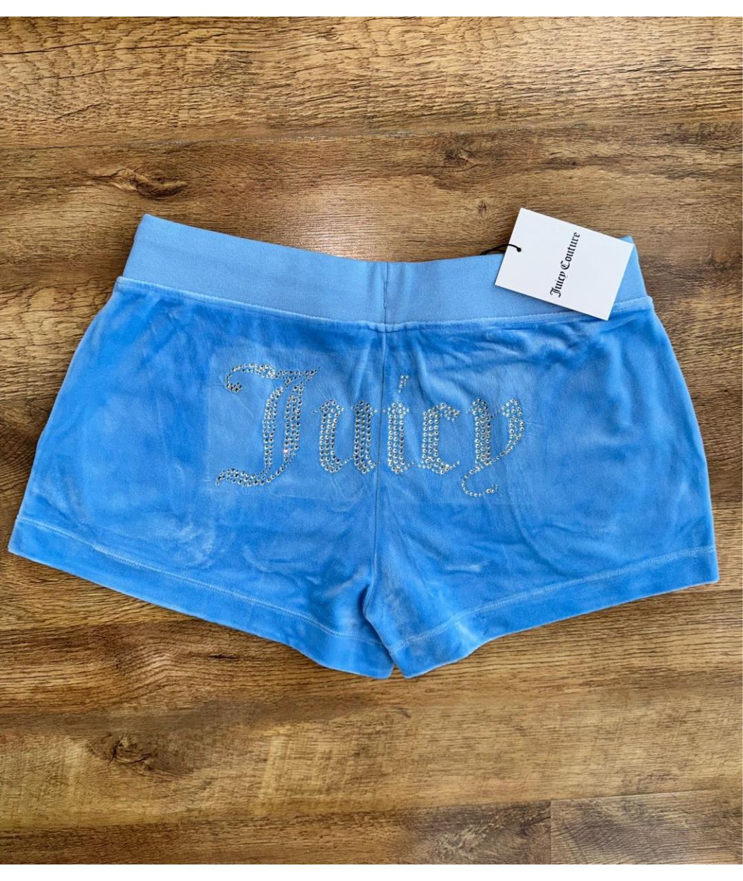 JUICY COUTURE Синие полиэстеровые шорты, фото 2