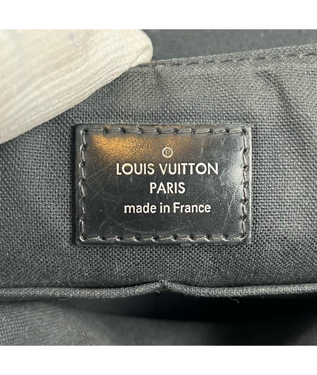 LOUIS VUITTON Антрацитовая сумка на плечо из искусственной кожи, фото 3