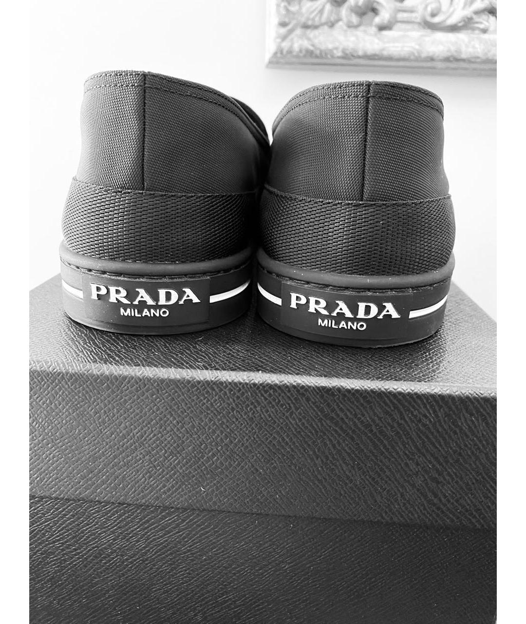 PRADA Черные текстильные лоферы, фото 5