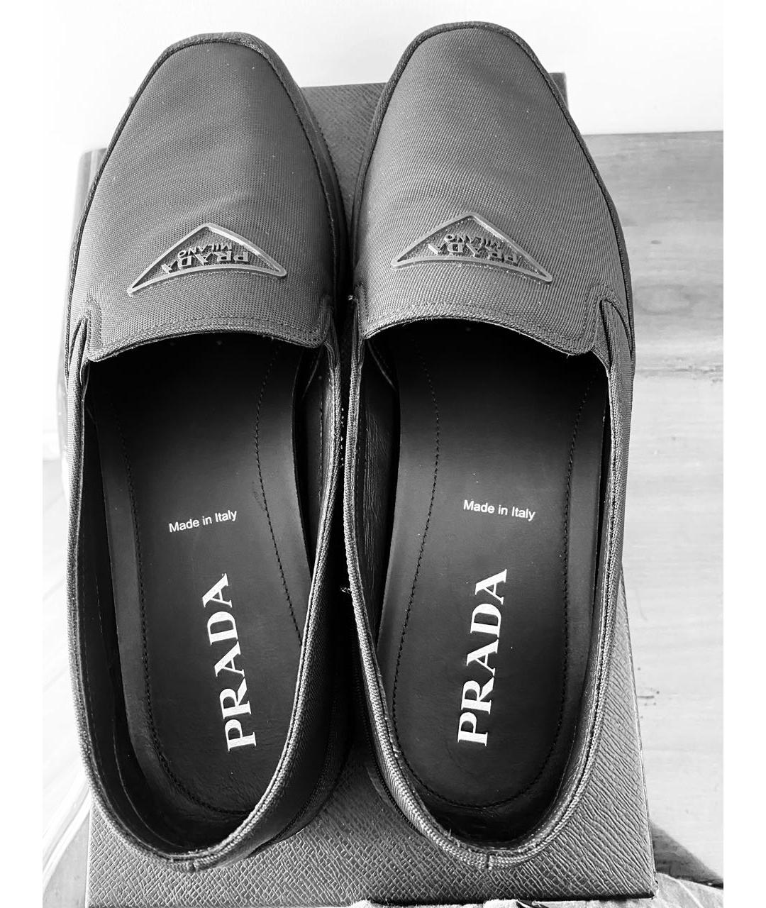 PRADA Черные текстильные лоферы, фото 4