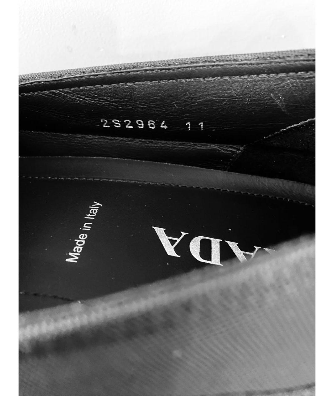 PRADA Черные текстильные лоферы, фото 7