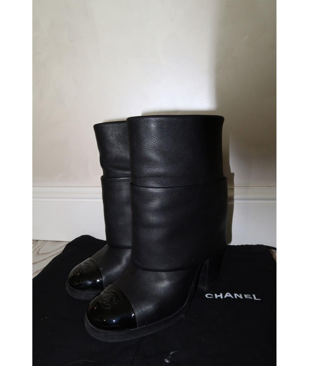 CHANEL Черные кожаные ботильоны, фото 2