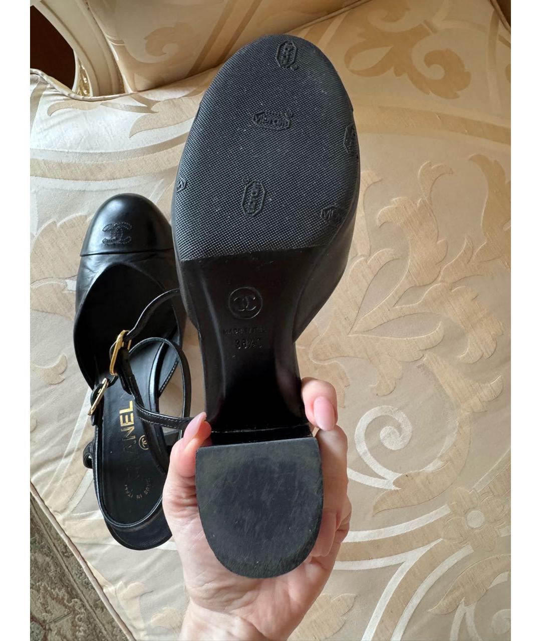 CHANEL Черные кожаные туфли, фото 5