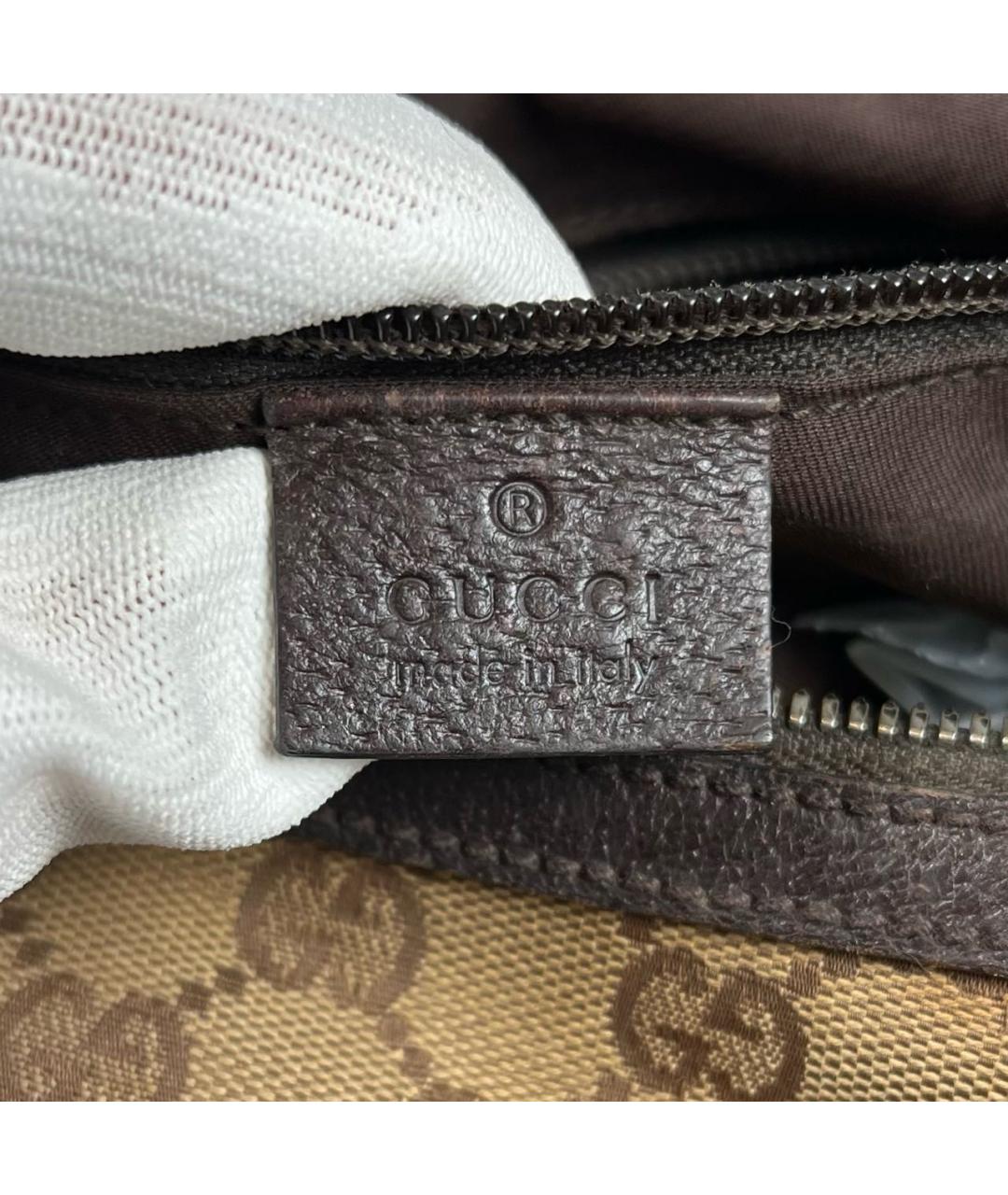 GUCCI Бежевая тканевая сумка через плечо, фото 3